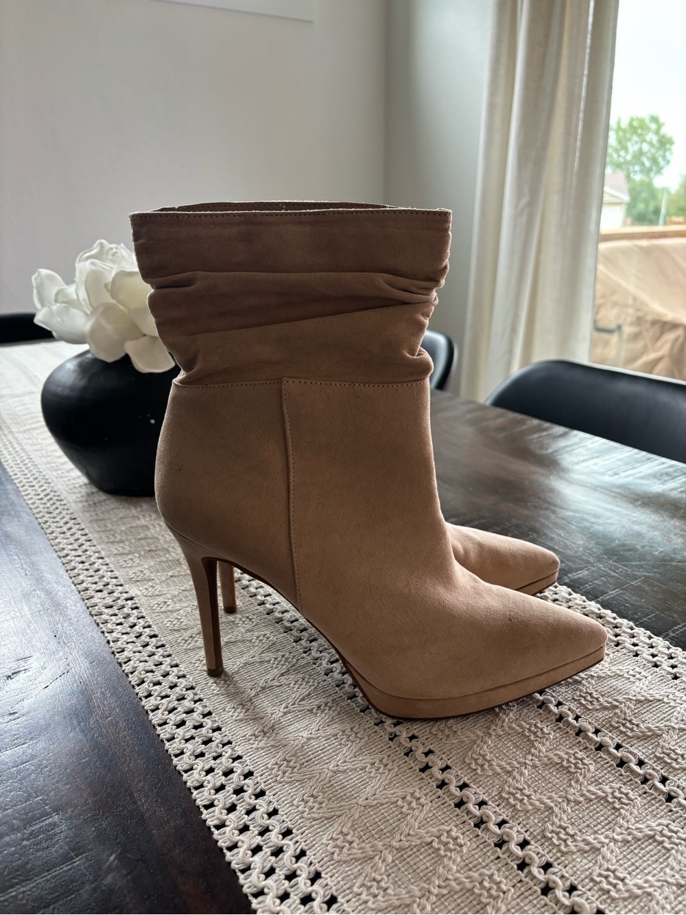 Jessica Simpson Taupe Slouchy Pointed-Toe Stiletto Boot